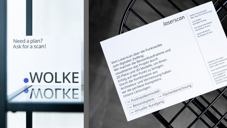VISUELL Kommunikationsdesign: Corporate Design für punktWOLKE VISUELL Kommunikationsdesign: Corporate Design punktWOLKE: Flyer mit Vorder- und Rückseite