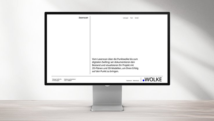 VISUELL Kommunikationsdesign: Corporate Design für punktWOLKE VISUELL Kommunikationsdesign: Corporate Design punktWOLKE: Ansicht der Startseite der Website auf einem iMac